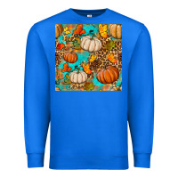 True Royal fall pumpkin seamless pattern Premium Sweatshirt - BundleAndBundleShop