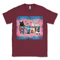Burgundy cat coffee cups Classic Tee - Zillion Design Studio