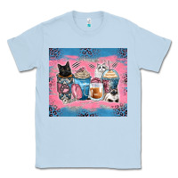 Dusty Blue cat coffee cups Classic Tee - Zillion Design Studio