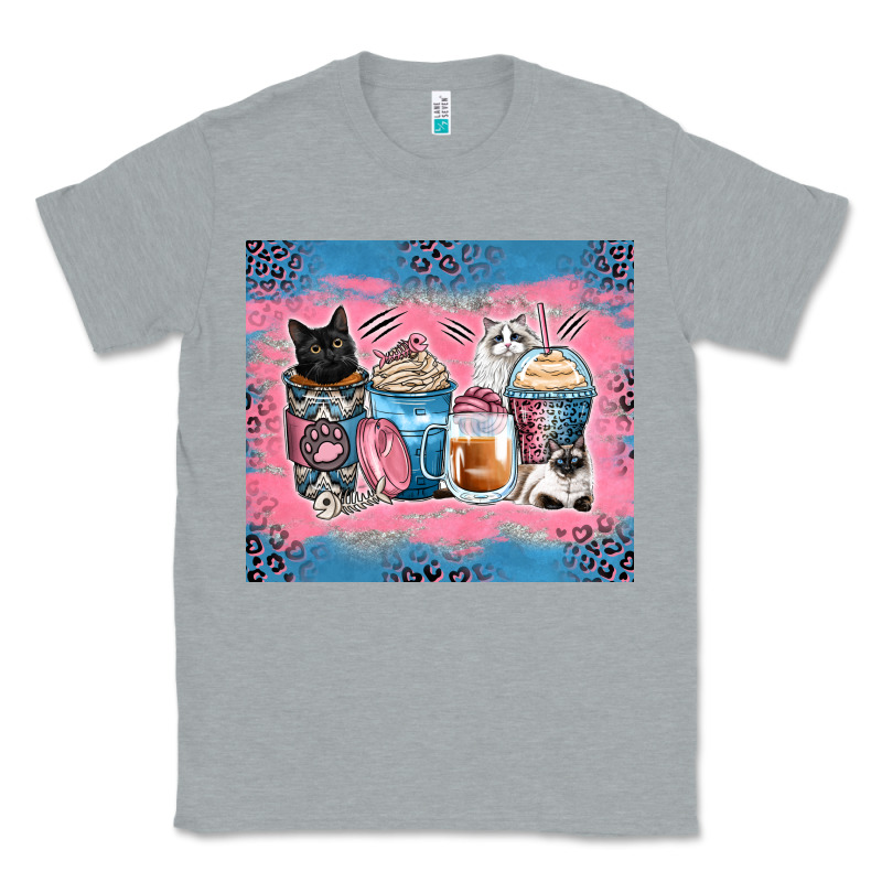 Cat Coffee Cups Classic Tee by Zillion Design Studio | Teevron
