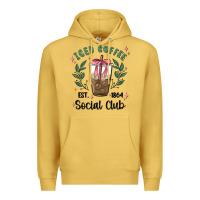Antique Gold iced coffee social club Premium Hoodie - MaliasSmallBusiness