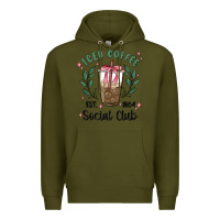 Army Green iced coffee social club Premium Hoodie - MaliasSmallBusiness