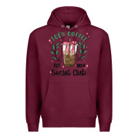 Burgundy iced coffee social club Premium Hoodie - MaliasSmallBusiness