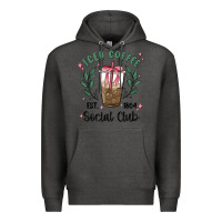 Charcoal Heather iced coffee social club Premium Hoodie - MaliasSmallBusiness