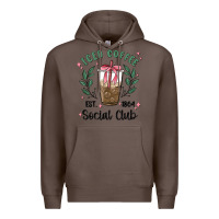 Coffee iced coffee social club Premium Hoodie - MaliasSmallBusiness