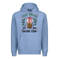 Colony Blue iced coffee social club Premium Hoodie - MaliasSmallBusiness