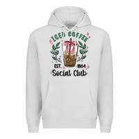 Dove Grey iced coffee social club Premium Hoodie - MaliasSmallBusiness