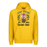 Lemon iced coffee social club Premium Hoodie - MaliasSmallBusiness