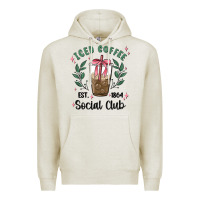 Oatmeal Heather iced coffee social club Premium Hoodie - MaliasSmallBusiness