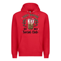 Red iced coffee social club Premium Hoodie - MaliasSmallBusiness