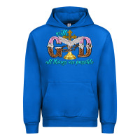 Cobalt with god all things are possible Urban Hoodie - NancyCooperArtShop