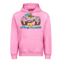 Fuchsia Pink with god all things are possible Urban Hoodie - NancyCooperArtShop