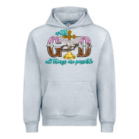 Heather Grey with god all things are possible Urban Hoodie - NancyCooperArtShop