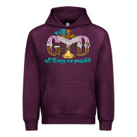 Mauve Wine with god all things are possible Urban Hoodie - NancyCooperArtShop