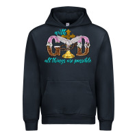 Navy with god all things are possible Urban Hoodie - NancyCooperArtShop