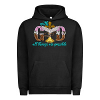 Pigment Black with god all things are possible Urban Hoodie - NancyCooperArtShop