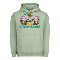 Pigment Oil Green with god all things are possible Urban Hoodie - NancyCooperArtShop