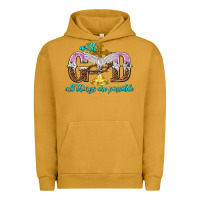 Pigment Peanut Butter with god all things are possible Urban Hoodie - NancyCooperArtShop