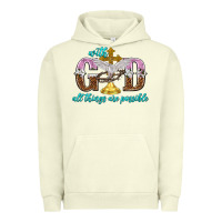 Pigment Pistachio with god all things are possible Urban Hoodie - NancyCooperArtShop