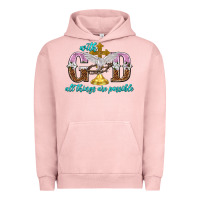 Pigment Salmon with god all things are possible Urban Hoodie - NancyCooperArtShop