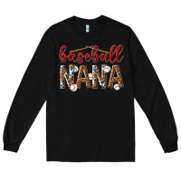 Black baseball nana with leopard Long Sleeve Tee - texasbilliewilder