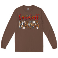 Chestnut baseball nana with leopard Long Sleeve Tee - texasbilliewilder