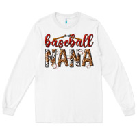 White baseball nana with leopard Long Sleeve Tee - texasbilliewilder