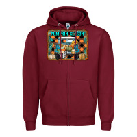 Burgundy pumpkin season truck Zipper Hoodie - RanaPortraitStore