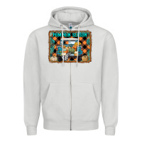 Dove Grey pumpkin season truck Zipper Hoodie - RanaPortraitStore
