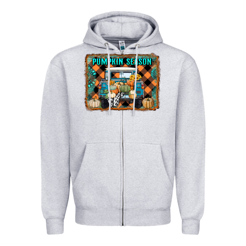 Pumpkin Season Truck Zipper Hoodie by RanaPortraitStore | Teevron