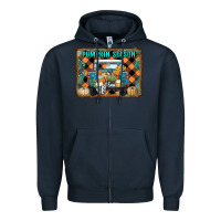 Navy pumpkin season truck Zipper Hoodie - RanaPortraitStore