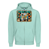 Seafoam pumpkin season truck Zipper Hoodie - RanaPortraitStore
