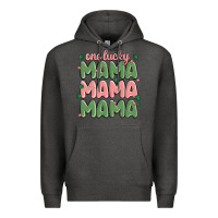 Charcoal Heather one lucky mama Premium Hoodie - MaliasSmallBusiness