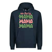 Navy one lucky mama Premium Hoodie - MaliasSmallBusiness