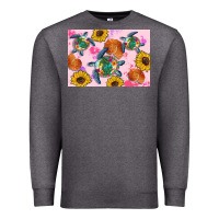 Charcoal Heather Sunflowers Turtle Premium Sweatshirt - Artiststas