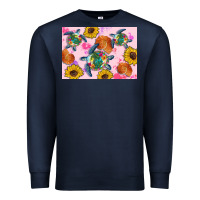 Navy Sunflowers Turtle Premium Sweatshirt - Artiststas