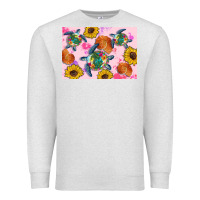 Oatmeal Heather Sunflowers Turtle Premium Sweatshirt - Artiststas