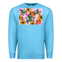 Ocean Blue Sunflowers Turtle Premium Sweatshirt - Artiststas