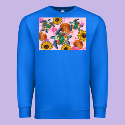 Sunflowers Turtle Premium Sweatshirt Designed By Artiststas