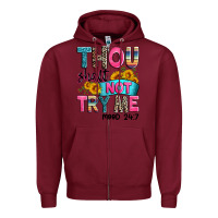 Burgundy thou shalt not try me mood 24 7 Zipper Hoodie - Zillion Design Studio
