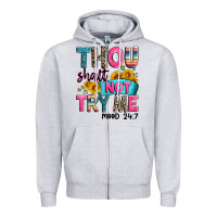 Heather Grey thou shalt not try me mood 24 7 Zipper Hoodie - Zillion Design Studio