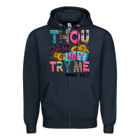 Navy thou shalt not try me mood 24 7 Zipper Hoodie - Zillion Design Studio