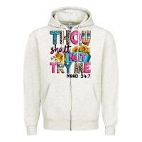Oatmeal Heather thou shalt not try me mood 24 7 Zipper Hoodie - Zillion Design Studio