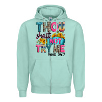 Seafoam thou shalt not try me mood 24 7 Zipper Hoodie - Zillion Design Studio