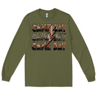 Army Green game day game day football lightning bolt Long Sleeve Tee - Zillion Design Studio