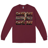 Burgundy game day game day football lightning bolt Long Sleeve Tee - Zillion Design Studio