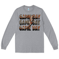 Heather Grey game day game day football lightning bolt Long Sleeve Tee - Zillion Design Studio