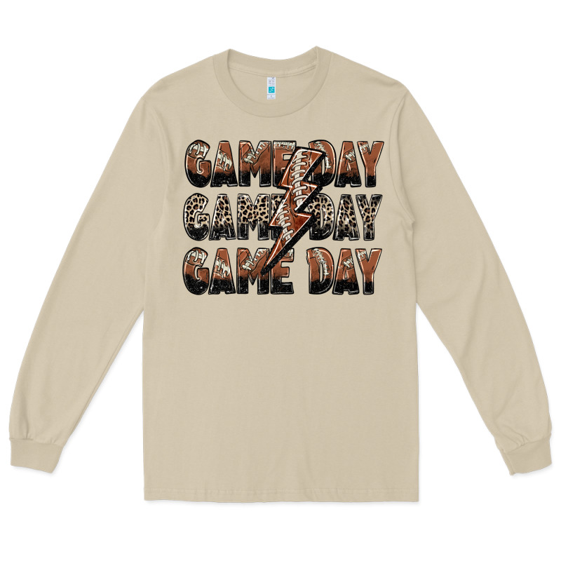 Game Day Game Day Football Lightning Bolt Long Sleeve Tee by Zillion Design Studio | Teevron