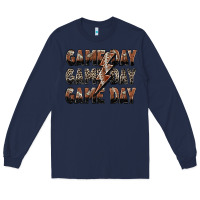 Navy game day game day football lightning bolt Long Sleeve Tee - Zillion Design Studio