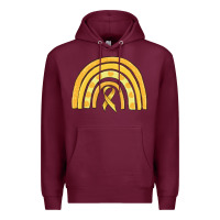 Burgundy childhood cancer awareness rainbow Premium Hoodie - MaliasSmallBusiness